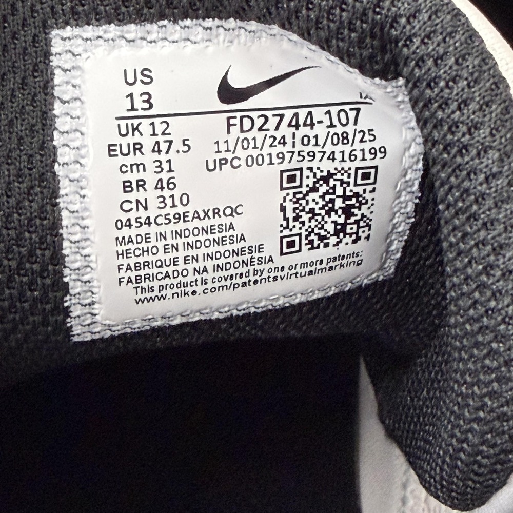 Nike Alpha Huarache Shoes Mens Size 13 White Black Baseball Cleats FD2744-107 - Picture 6 of 7